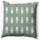 16x16" Bowling Pins Nautical Decorative Indoor Pillow, Sage