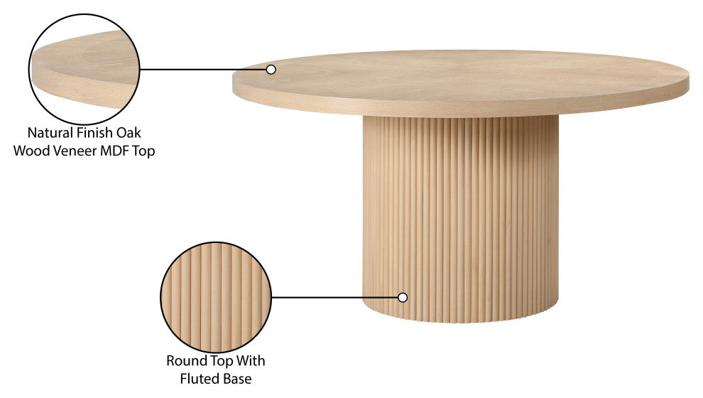 Belinda Beech Wood Dining Table, Natural, 59"Wx59"Dx30" H