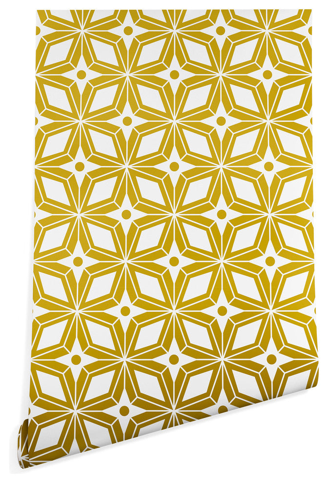 Deny Designs Heather Dutton Starbust Wallpaper, Yellow, 2'x8'