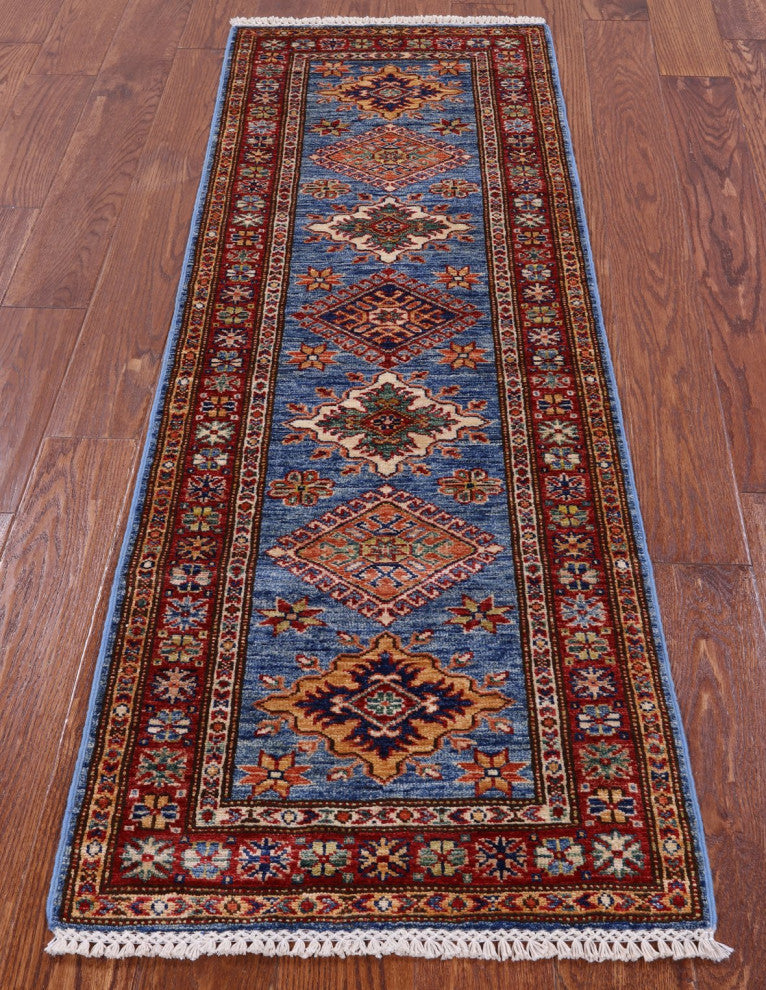 Runner Super Kazak Hand-Knotted Wool Rug 1' 10" X 5' 9" - Q12991