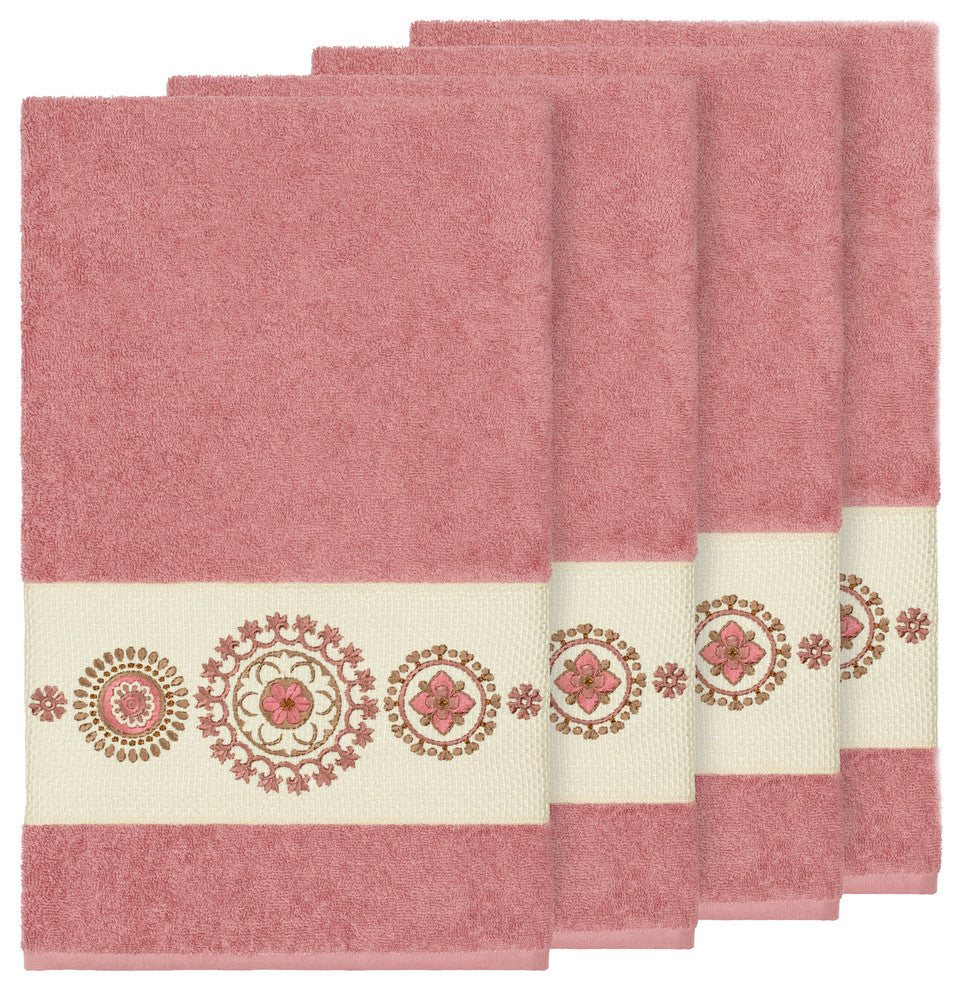 Isabelle 4 Piece Embellished Bath Towel Set