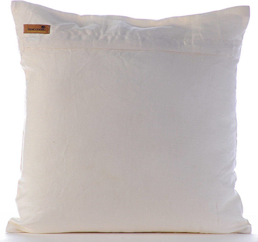 Blue Decorative Pillow Covers 14"x14" Silk, Wintry Blue Leaves