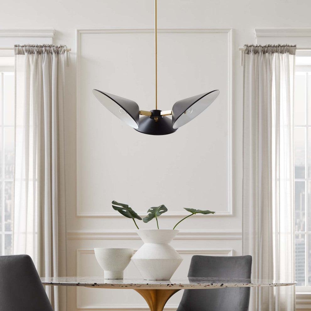 Pendant Ceiling Light Fixture, Black, Metal, Modern Cafe Bistro Hospitality