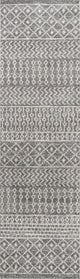 Arta Moroccan Vintage Geometric Area Rug, Gray/Cream, 2 X 8