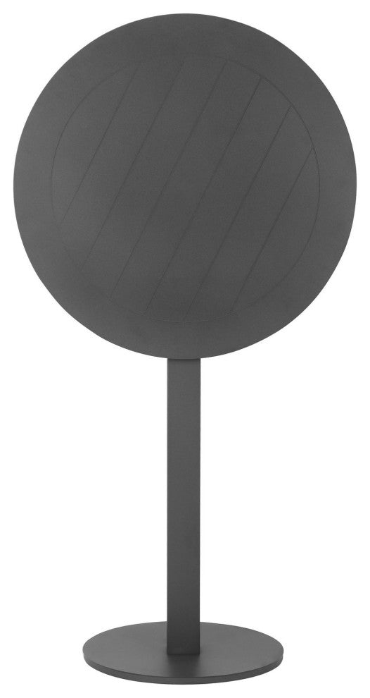 Benzara BM287741 Keli 43" Outdoor Bar Table, Smooth Gray Aluminum