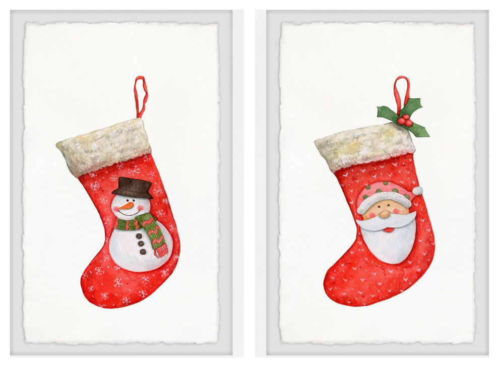 Snowman and Santa Diptych, 2-Piece Set, 12x18