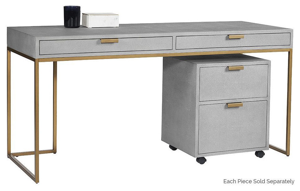 Jiro Desk, Shagreen Leather