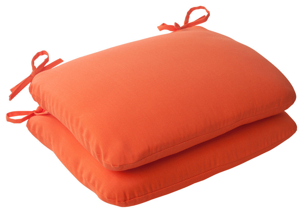 Sundeck Orange Rounded Corners Seat Cushion, Set of 2