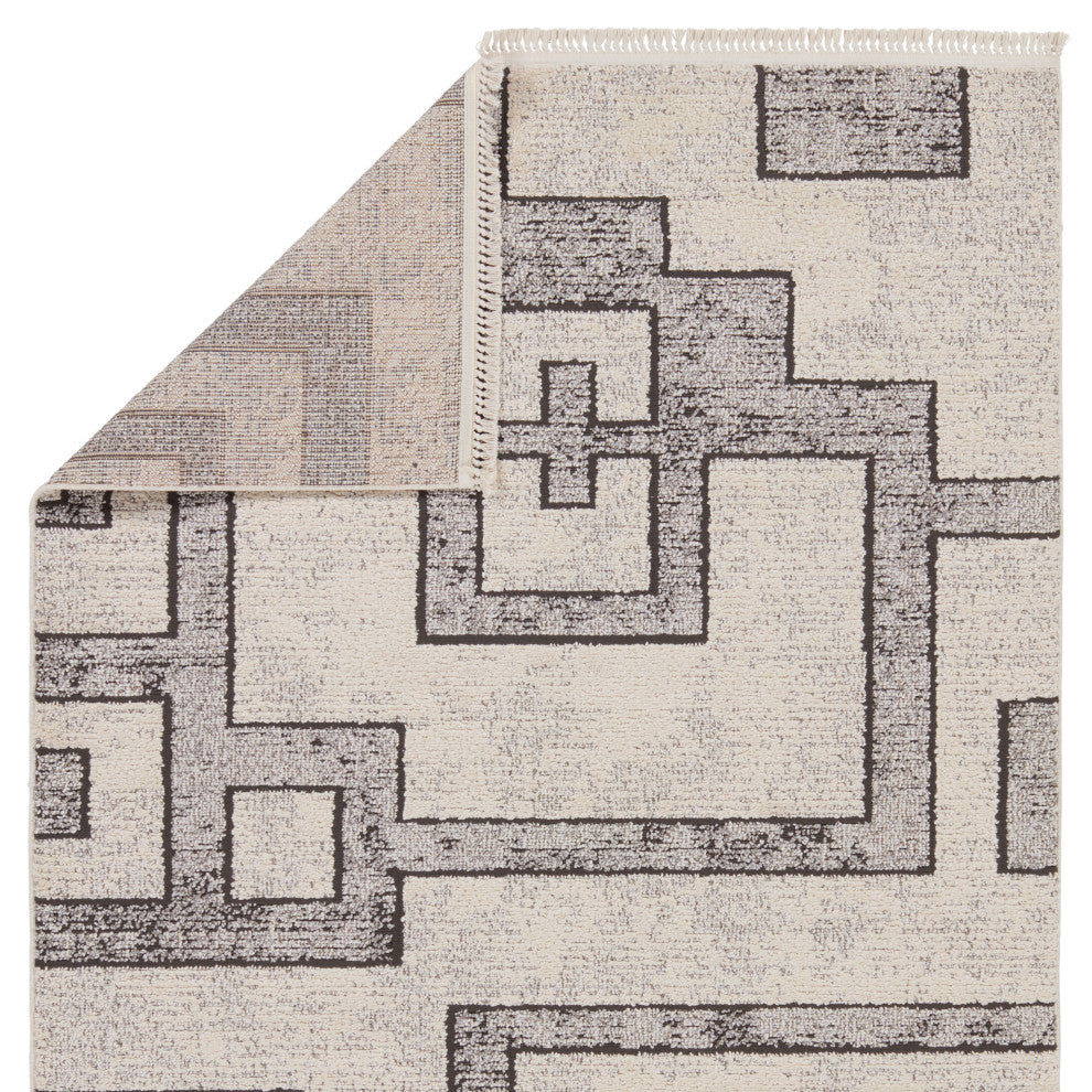 Jaipur Living Bungalow Geometric Gray/ Cream Runner Rug 3'X8'