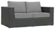Canvas Gray Sojourn Outdoor Patio Sunbrella Loveseat
