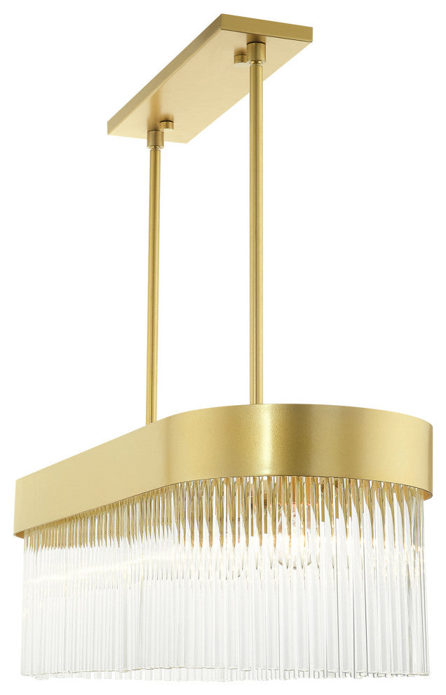 Livex Lighting Norwich 4 Light Soft Gold Linear Chandelier