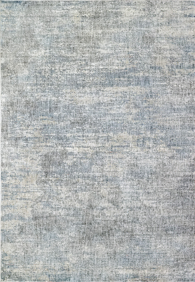 Dynamic Rugs Savoy  Polyester Area Rug, Silver/Blue/Beige, 7'x10'