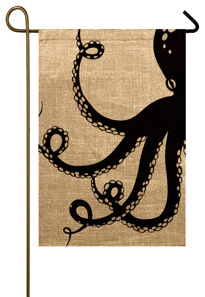 Octopus Burlap Garden Flag