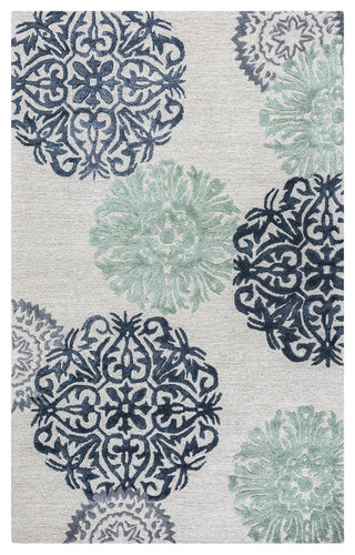 Rizzy Home Eden Harbor EH8640 Navy Medallion Area Rug, Rectangular 9'x12'