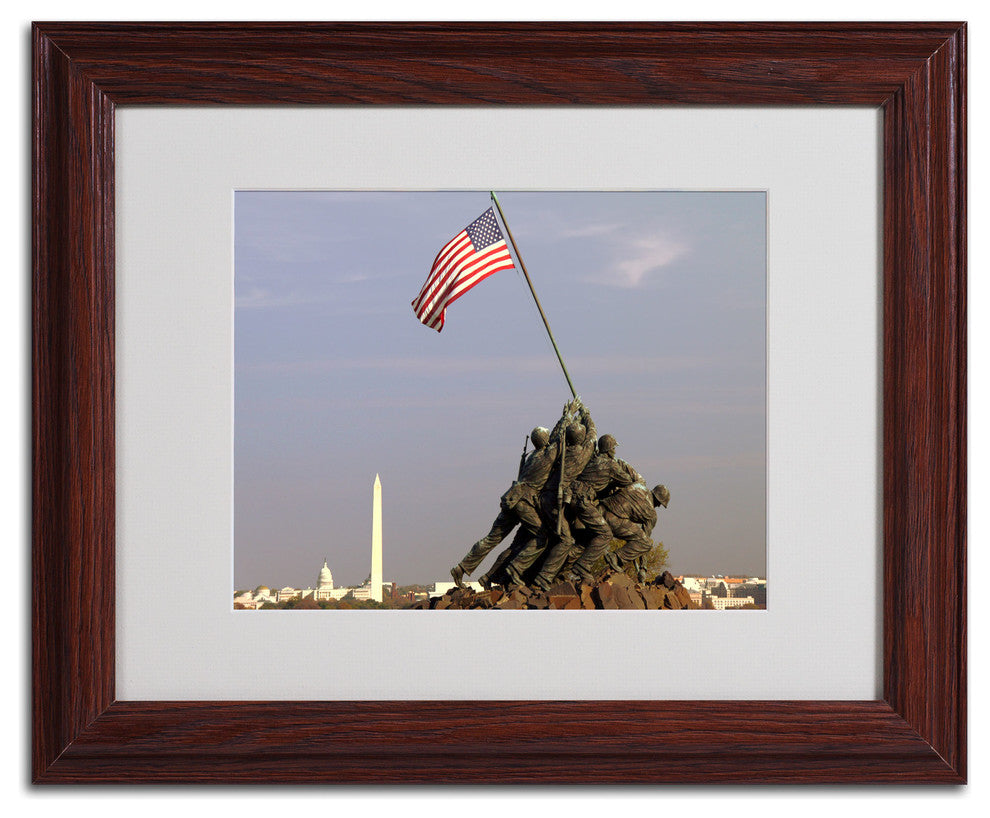 'Marine Corps Memorial' Matted Framed Canvas Art by CATeyes