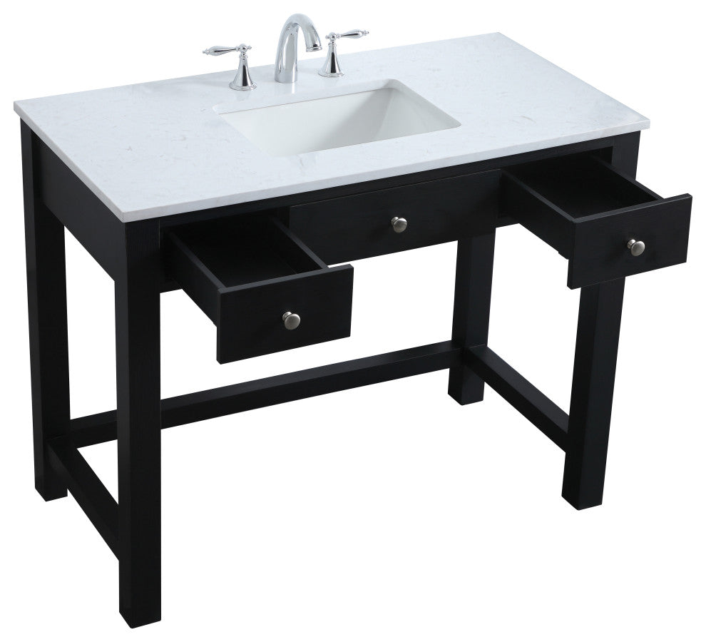 42" ADA Compliant Bathroom Vanity, Black