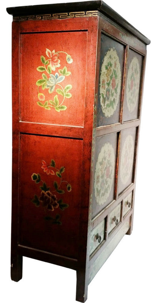 Hand Painted Tibetan Scroll and Document Chest