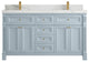 Paris 60" Double Sink Bathroom Vanity, Blue Heather 2" Calacatta Laza