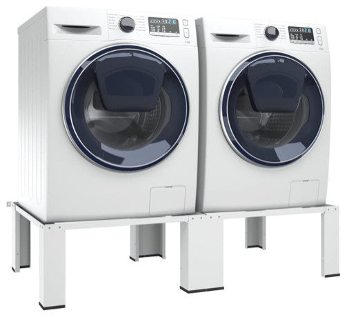 vidaXL Double Washing and Drying Machine Pedestal Washer and Dryer Stand White, 440.9 Lb