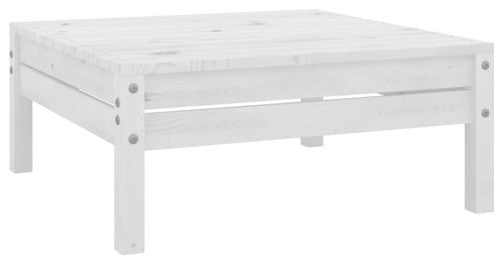 vidaXL Solid Pinewood Patio Lounge Set 4 Piece White Garden Wooden Furniture
