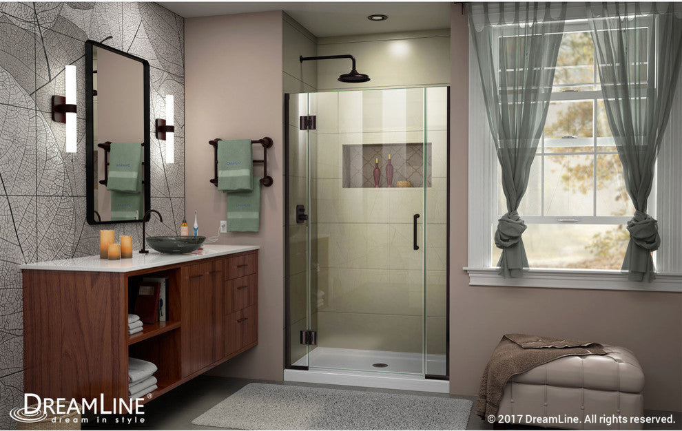 DreamLine Unidoor-X 35.5"- 36" W Shower Door, Oil Rubbed Bronze