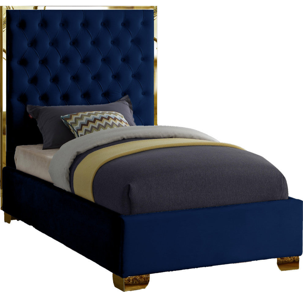 Lana Velvet Bed, Navy, Twin
