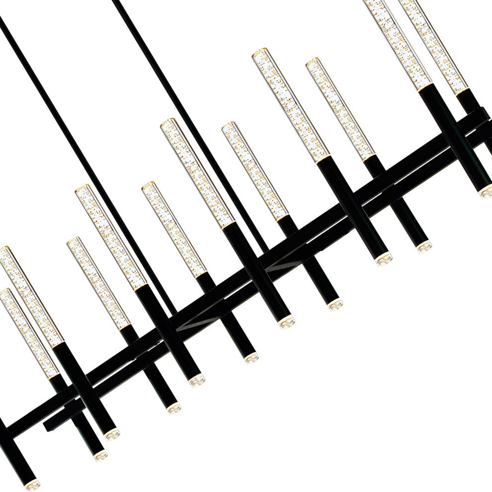 Integrated LED Black Chandelier