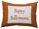 Happy Halloween Ticking Accent Pillow, Dark Red, 14"x20"