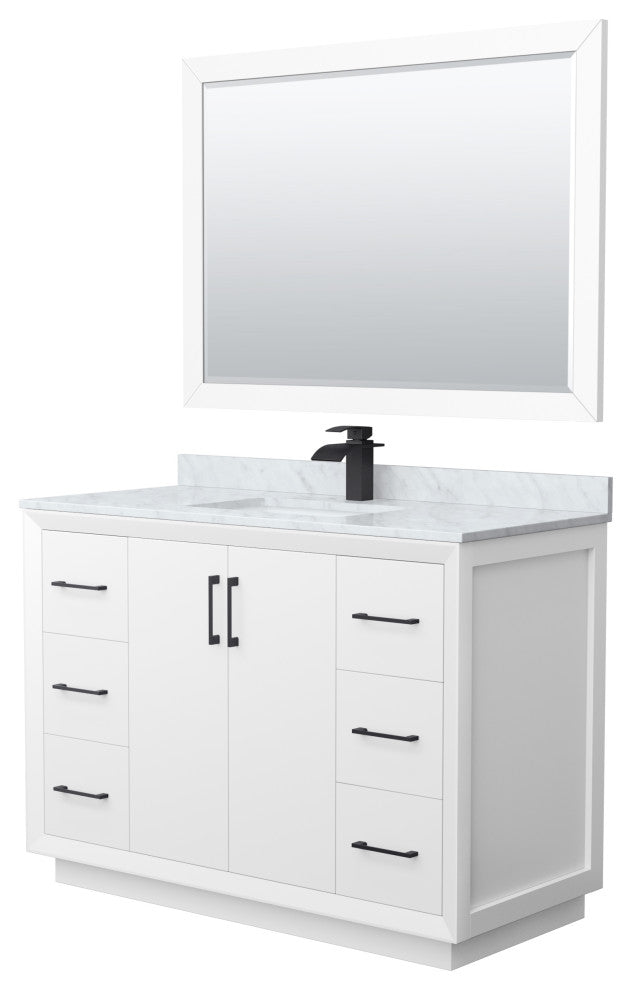 Wyndham WCF414148SWBCMUNSM46 Strada 48 Inch Single Bathroom Vanity in White