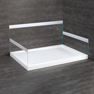 Ove Decors Erika Shower Base Rectangle, White, 48 in.x 32 in., Side Drain