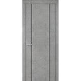 Solid French Door 18 x 84 | Planum 0016 Concrete with| Bathroom