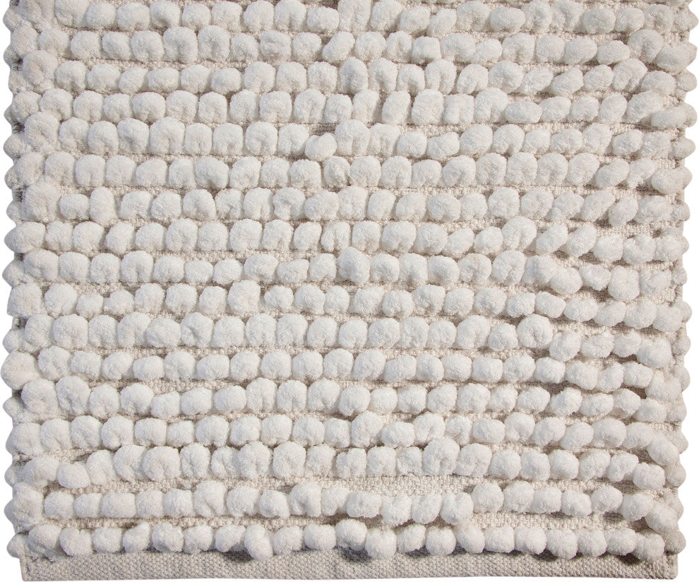 Microfiber Hand Loom Bath Mats, 2-Piece Set, White
