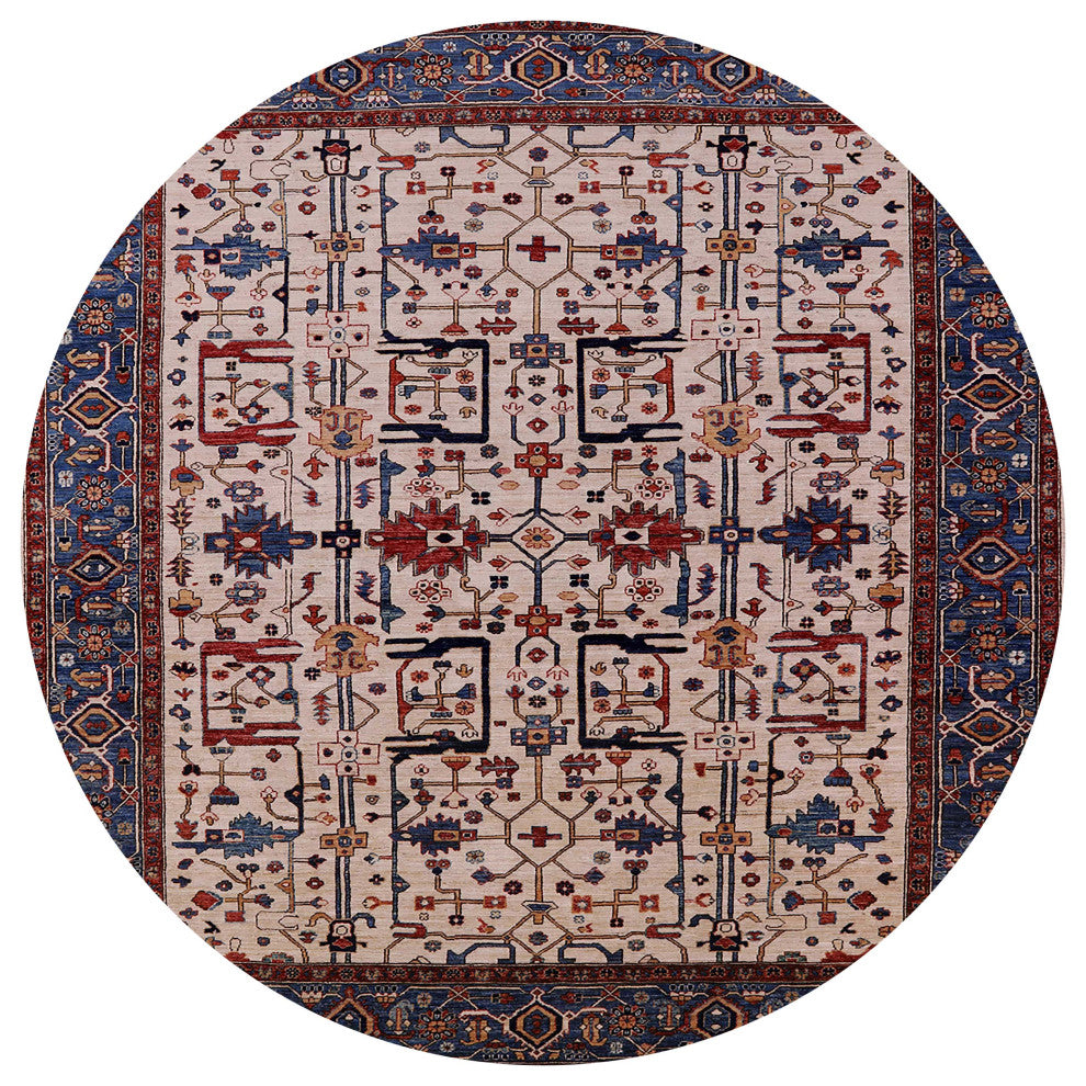 Ahgly Company Indoor Round Mid-Century Modern Area Rugs, 8' Round