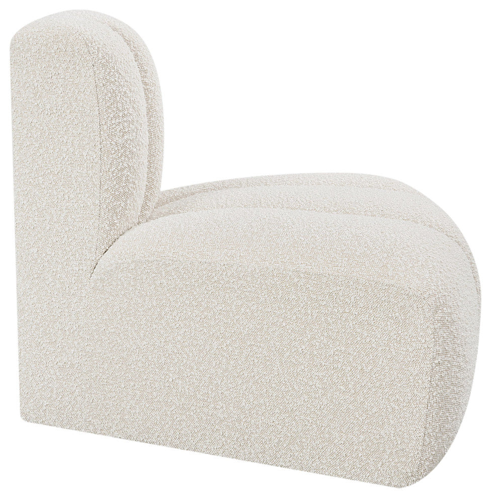 Arc Upholstered Modular Component, Cream, 1-Piece: Reverse Corner, Boucle Fabric
