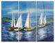 "Yachts by Obsky Sea" Photo Metal Wall Art, 3 Panels, 36"x28"