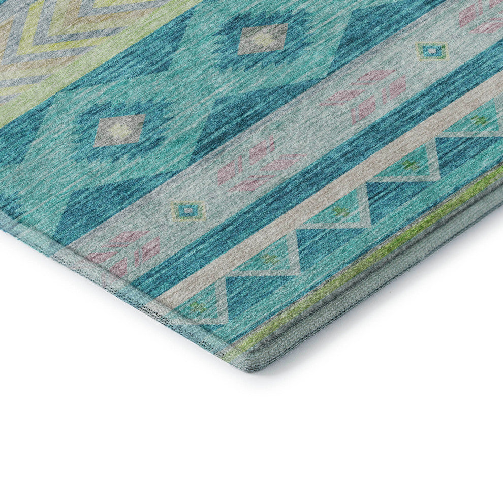 Addison Premium Washable Mayfield AMF178 Teal 9' x 12' Rug