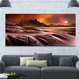 3D Rendered Alien Planet, Large landscape Canvas Art Print, 60"x28"