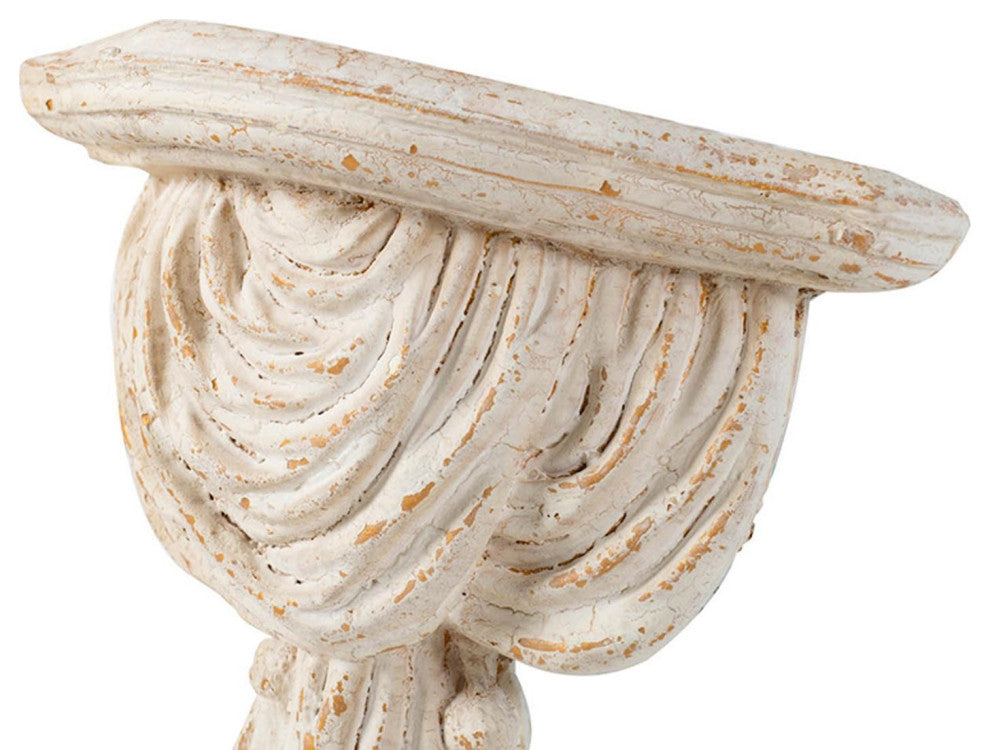 White Wash Vintage Wall Shelf