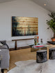 "Tall Tree Silhouette" Painting Print on Natural Pine Wood, 60"x40"