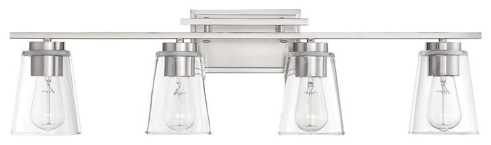 Calhoun Vanity Fixture, Satin Nickel, 4-Light