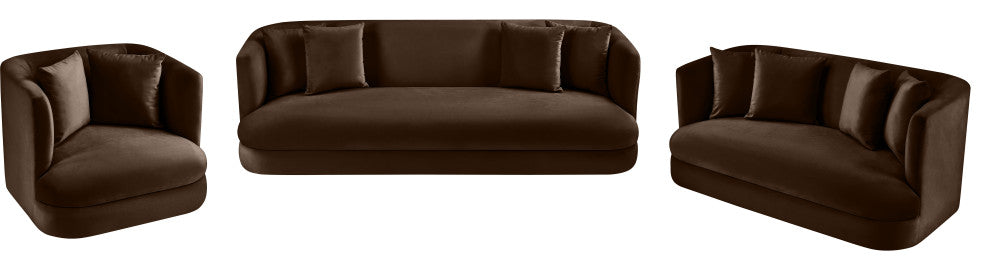 Alder Upholstered Chair, Brown, Velvet, Sofa