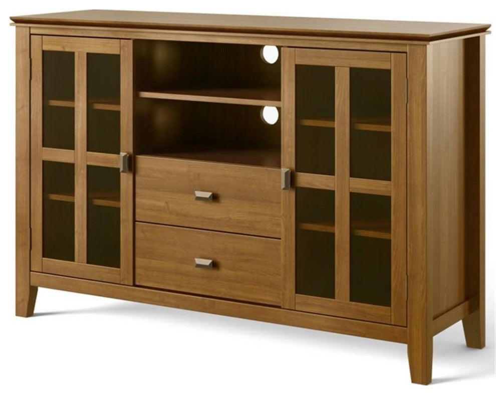 Artisan Solid Wood 53" Wide Tv Media Stand In Honey Brown For Tvs Up To 60"es