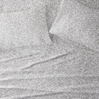 Madison Park Essentials Printed Satin Sheet Set, Full Gray Leopard