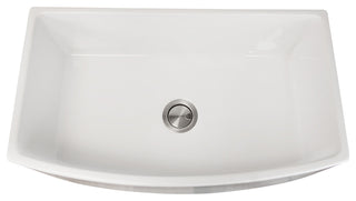 Nantucket Sinks' White Farmhouse Fireclay Sink, Curved Front, 33"