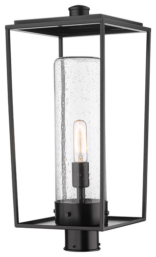Z-LITE 594PHBR-BK 1 Light Outdoor Post Mount Fixture, Black