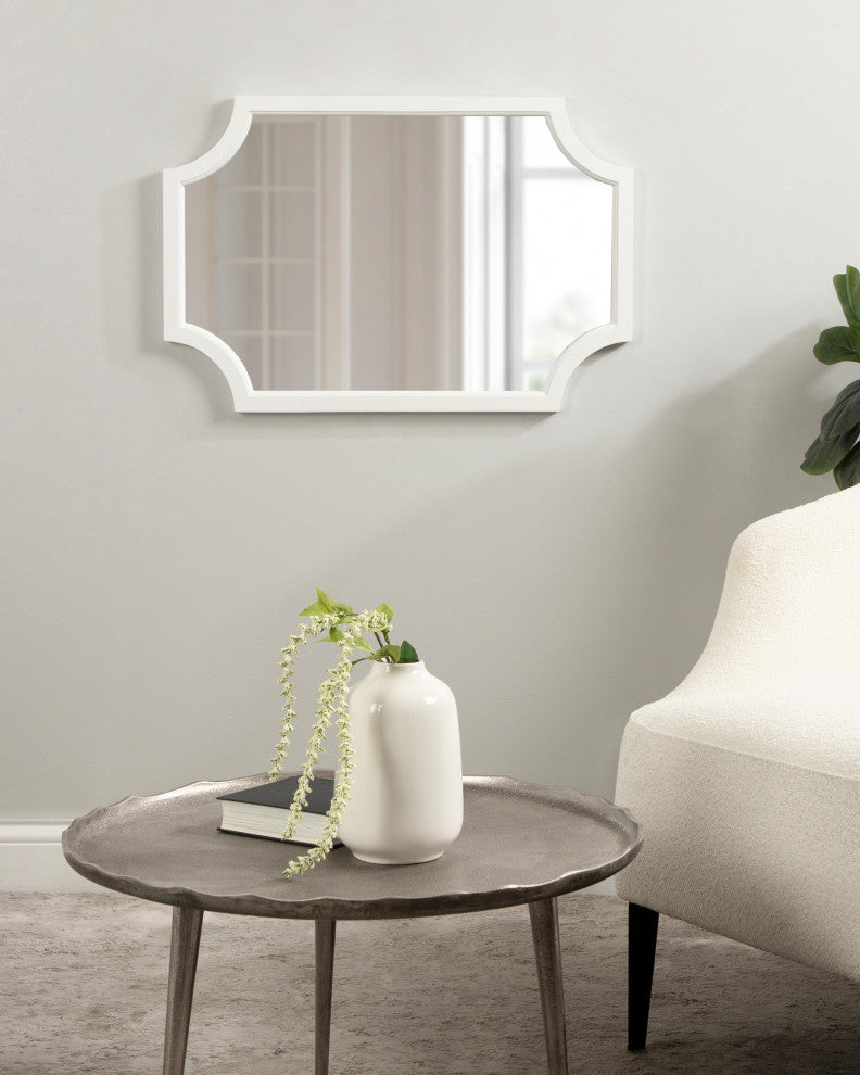 Hogan Framed Scallop Wall Mirror, White, 20x30