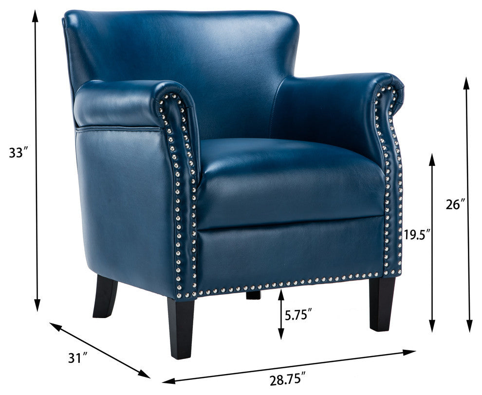 Holly Club Chair, Navy Blue
