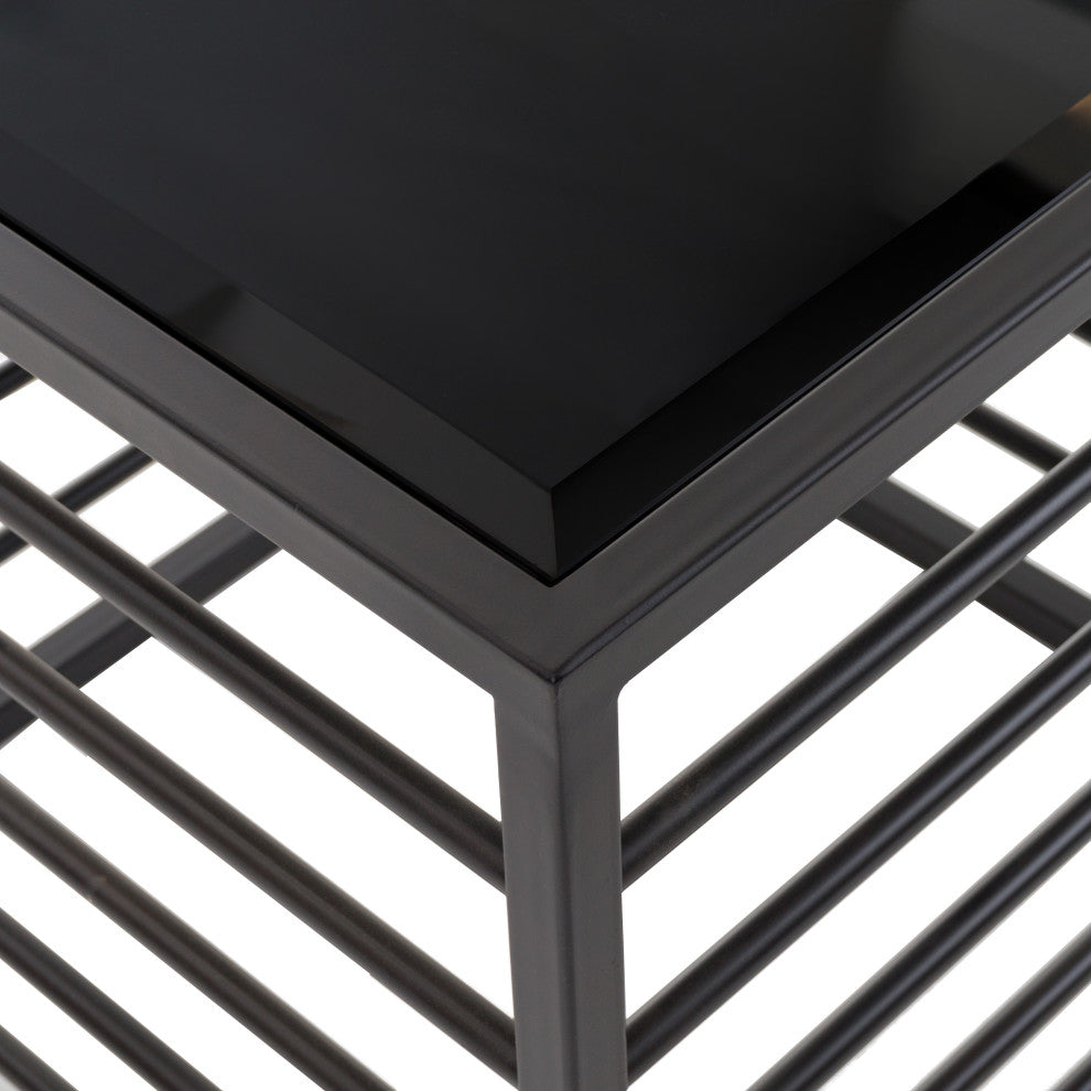 Modrest Malvo Modern Black + Glass End Table