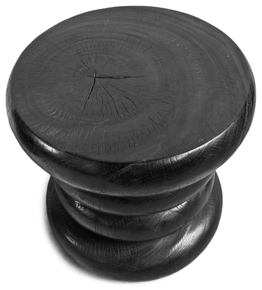 Black Stacked Ring Stool Table