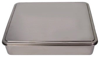 Stainless Steel Covered Cake Pan, Silver Medium